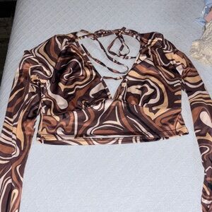 Stylish Brown Swirl Women's Top